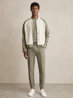 Reiss Premier Interlock Drawstring Joggers, Sage