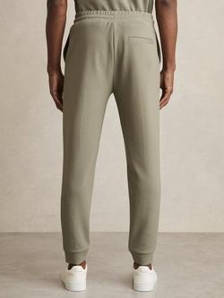 Reiss Premier Interlock Drawstring Joggers - view 2, Sage