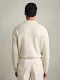Reiss Jacob Long Sleeve Knitted Polo Shirt, Off White