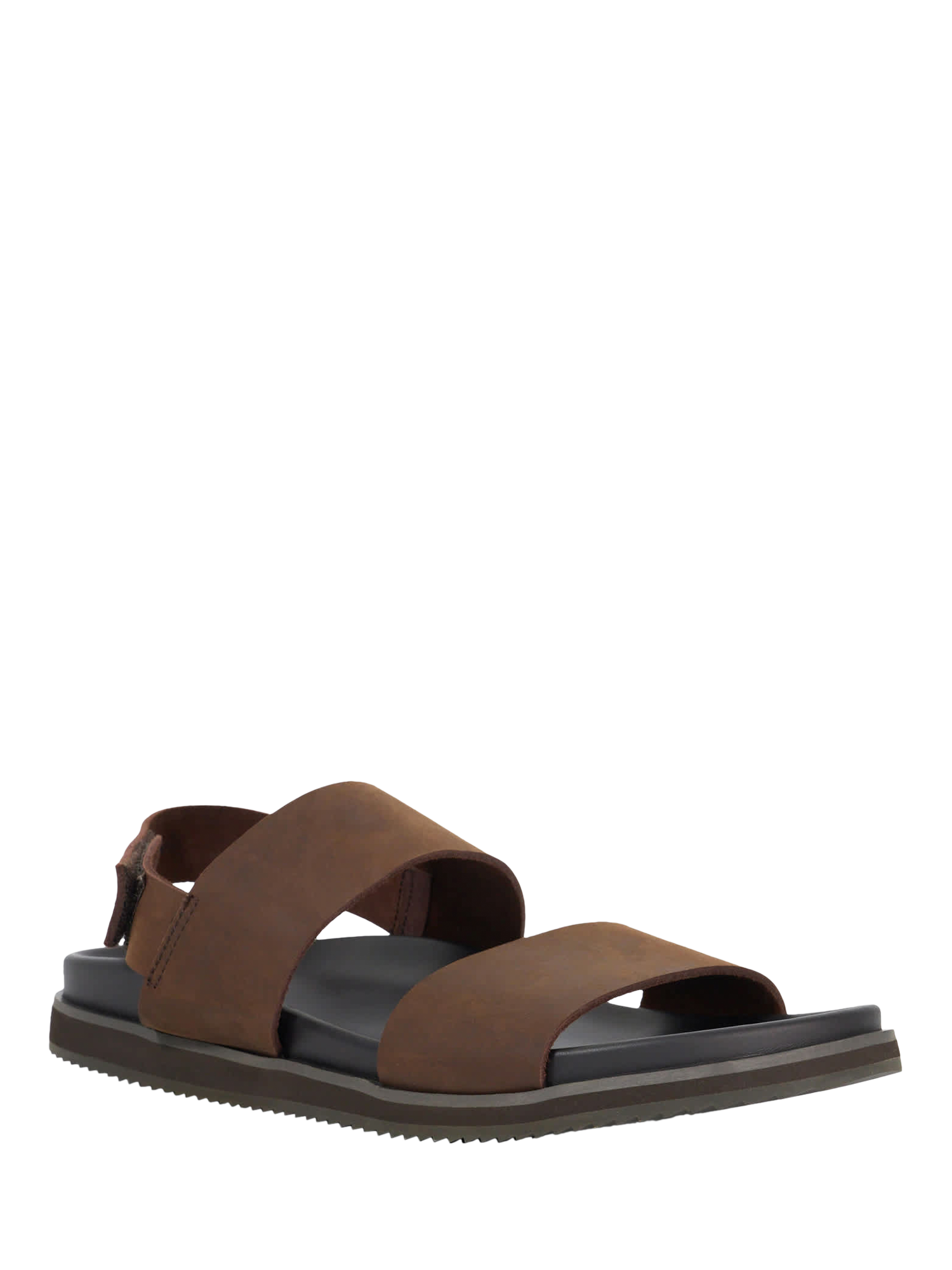 Product image 3 of 6, which shows Dune Idealistic Leather Double Strap Sandals, Brown, 6