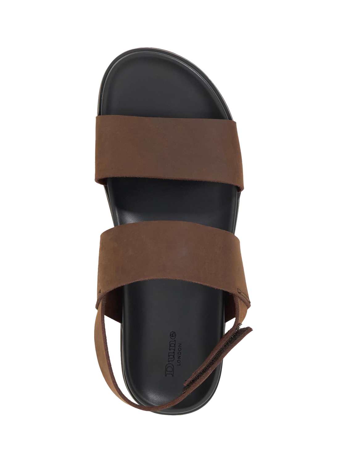 Product image 5 of 6, which shows Dune Idealistic Leather Double Strap Sandals, Brown, 6