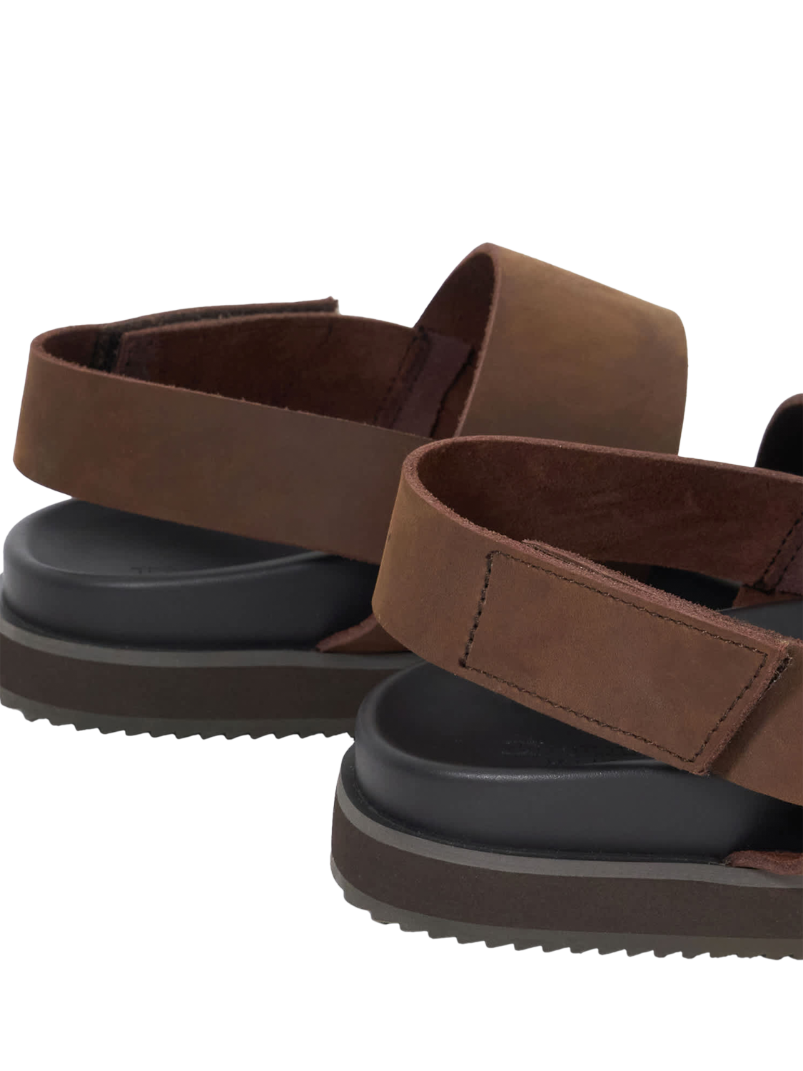 Product image 6 of 6, which shows Dune Idealistic Leather Double Strap Sandals, Brown, 6