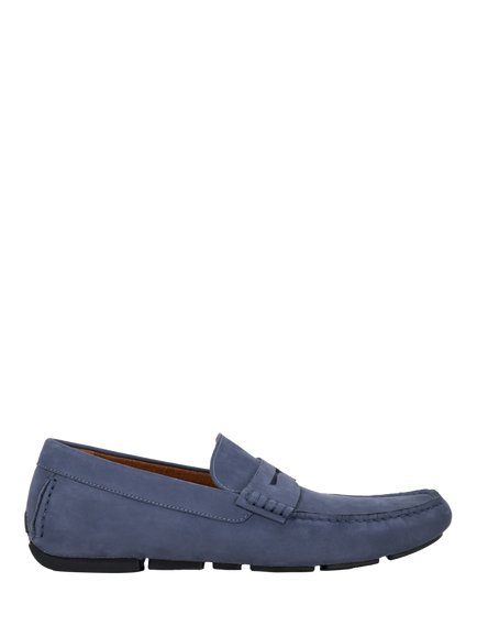 Dune London Bradlay Nubuck Loafers, Blue, Blue