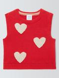 John Lewis Baby Heart Knitted Vest, Red