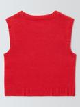 John Lewis Baby Heart Knitted Vest, Red