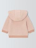 John Lewis Baby Heart Pocket Knitted Cardigan, Pink