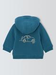 John Lewis Baby Lion Borg Cardigan, Blue