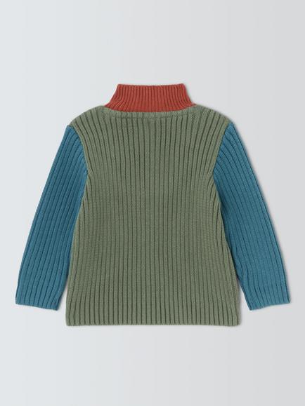 John Lewis Baby Lion Zip Up Jumper, Multi - view 2, Multi