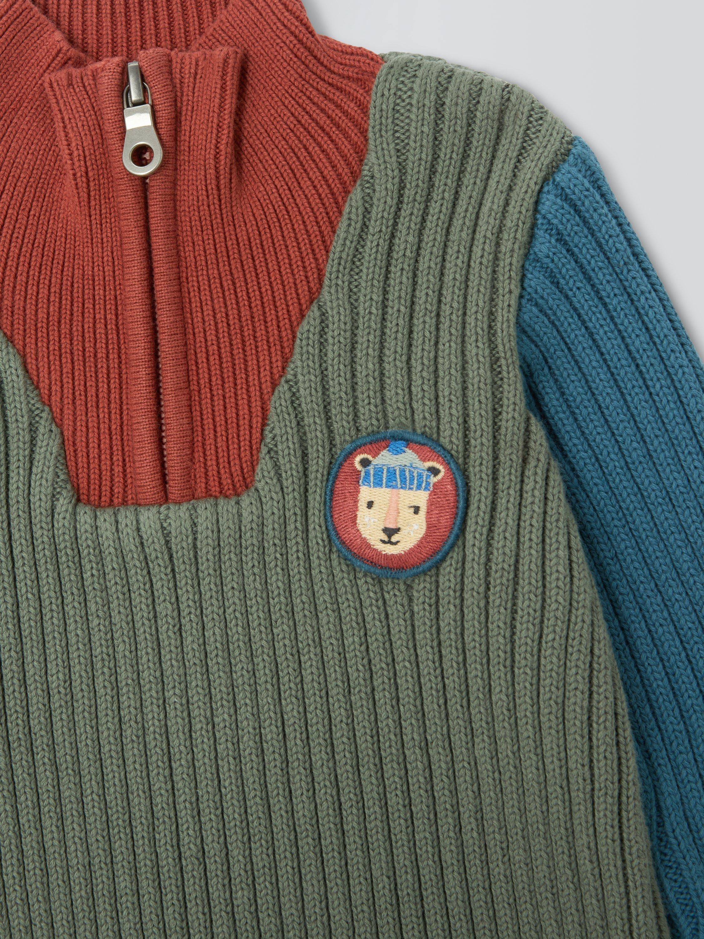 Product image 3 of 3, which shows John Lewis Baby Lion Zip Up Jumper, Multi, 0-3 months