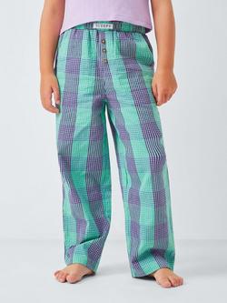 John Lewis Kids' Mix-And-Match Check Pyjama Bottoms, Purple, Purple