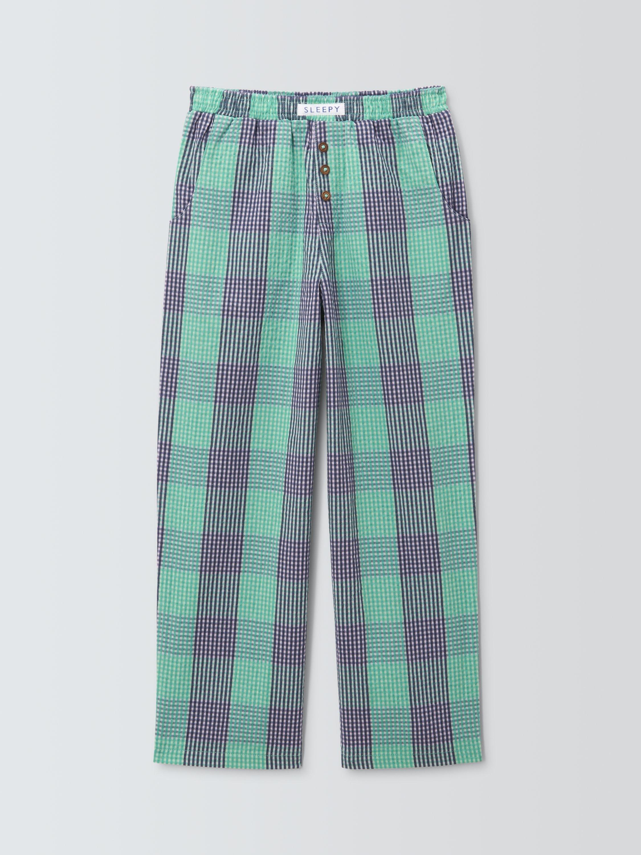 Product image 1 of 3, which shows John Lewis Kids' Mix-And-Match Check Pyjama Bottoms, Purple, 3 years