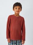 John Lewis Kids' Mix-And-Match Long Sleeve Waffle Pyjama Top, Orange