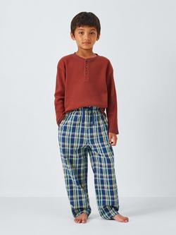 John Lewis Kids' Mix-And-Match Long Sleeve Waffle Pyjama Top, Orange - view 2, Orange