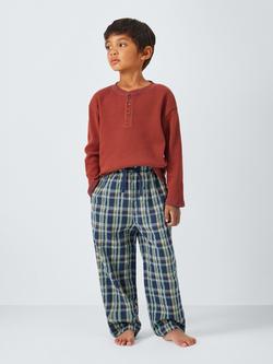 John Lewis Kids' Mix-And-Match Check Pyjama Bottoms, Navy - view 2, Navy