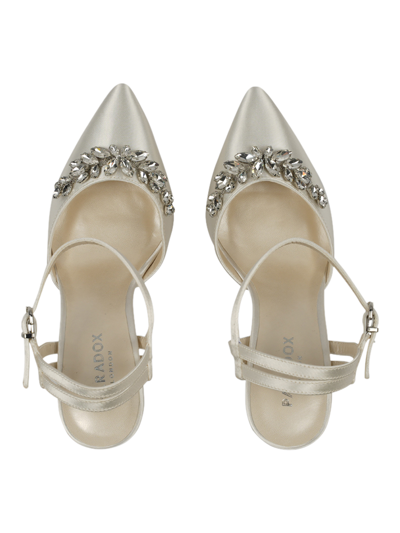Product image 4 of 6, which shows Paradox London Clarissa Block Heel Wedding Court Shoes, Ivory, 3