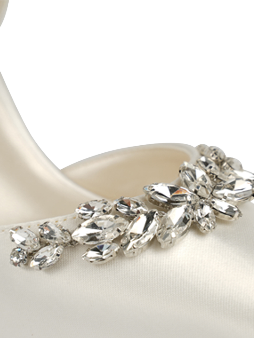 Product image 6 of 6, which shows Paradox London Clarissa Block Heel Wedding Court Shoes, Ivory, 3