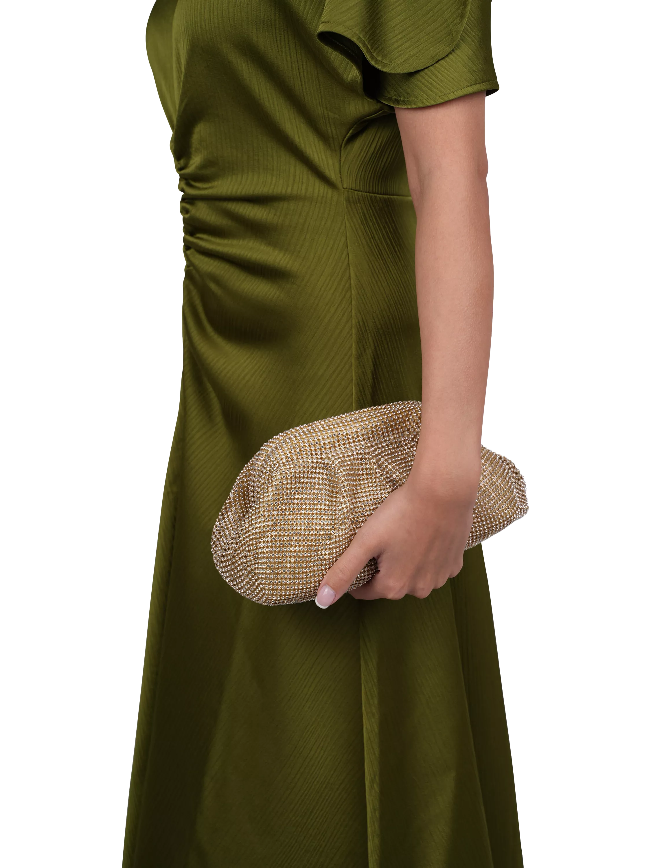 woman wearing a silver diamante leaf hair comb