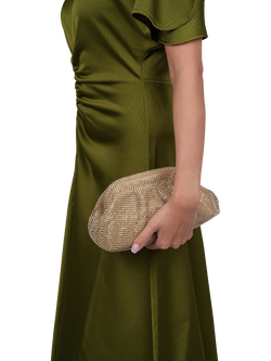 Paradox London Dianne Ruched Clutch Bag - view 2, Gold