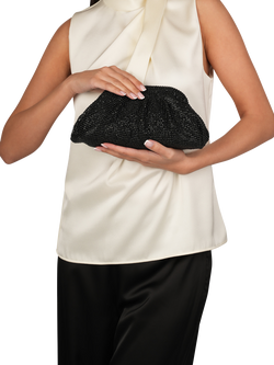 Paradox London Dianne Ruched Clutch Bag - view 2, Black