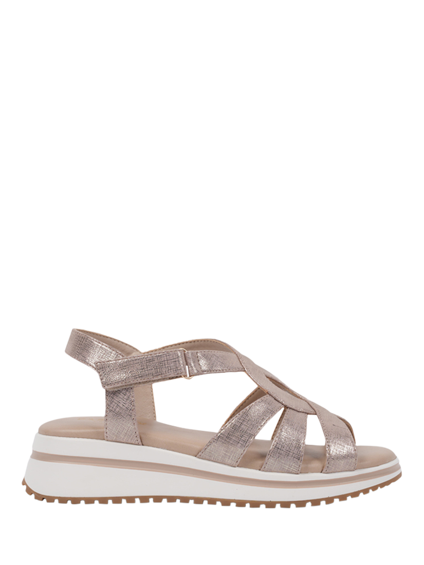 Paradox London Vera Cushioned Footbed Strappy Sandals, Nude Shimmer