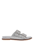 Paradox London Verity Hand-Woven Flat Sandals, Silver