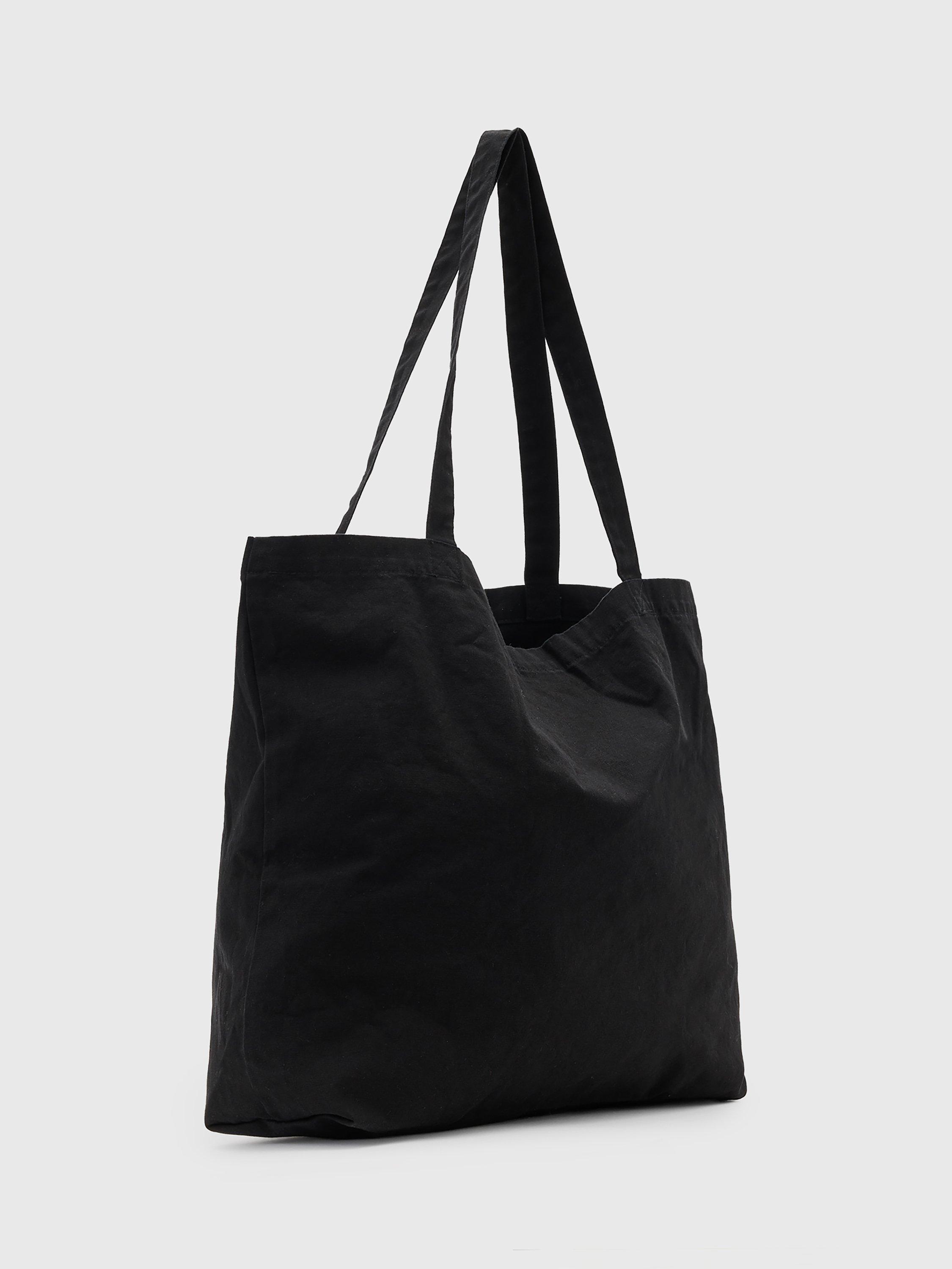 Product image 7 of 7, which shows AllSaints Soleil Grpahic Canvas Tote Bag, Washed Black