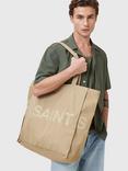 AllSaints Large Biggy Tote Bag, Light Khaki