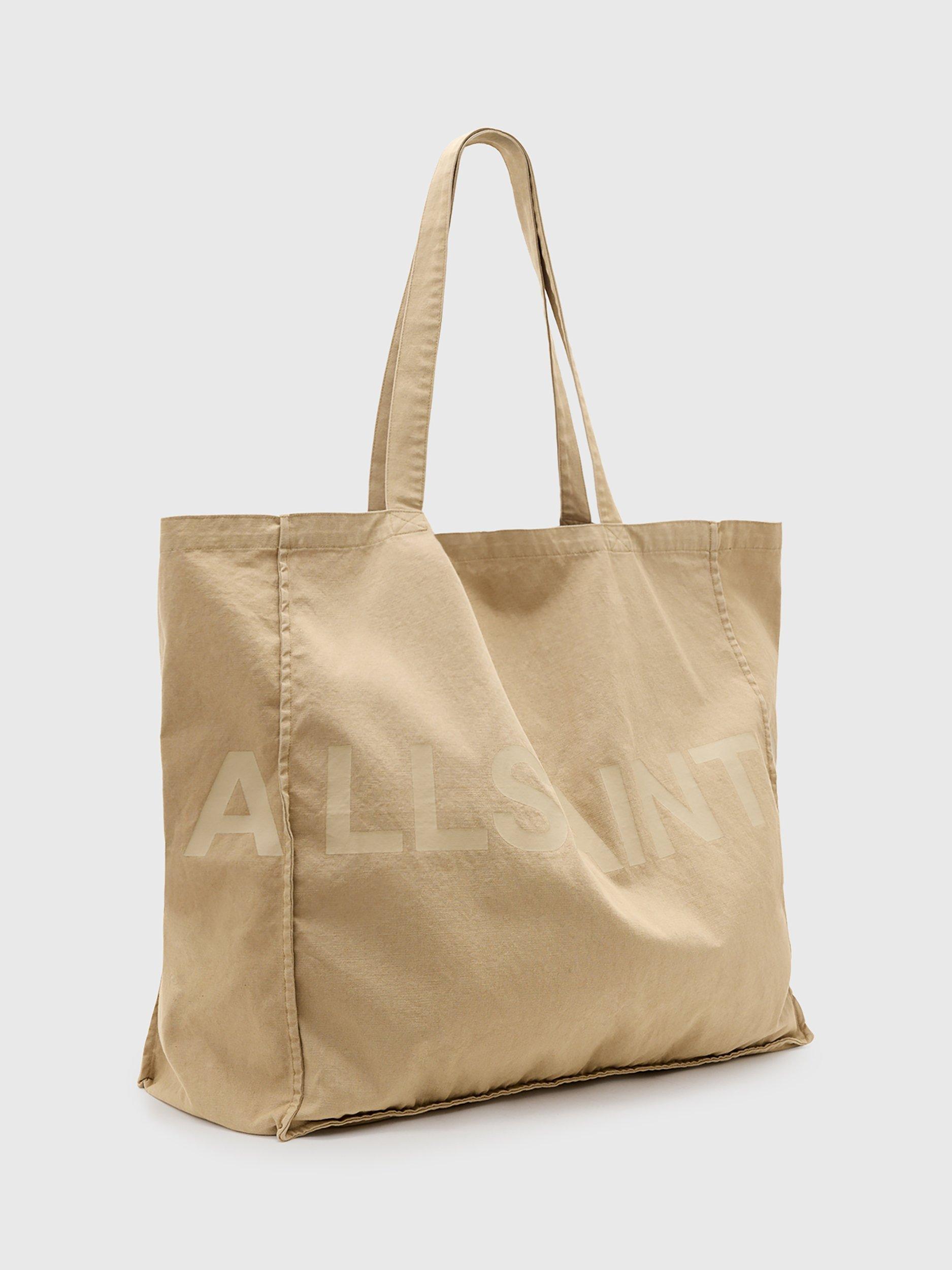 Product image 5 of 7, which shows AllSaints Large Biggy Tote Bag, Light Khaki