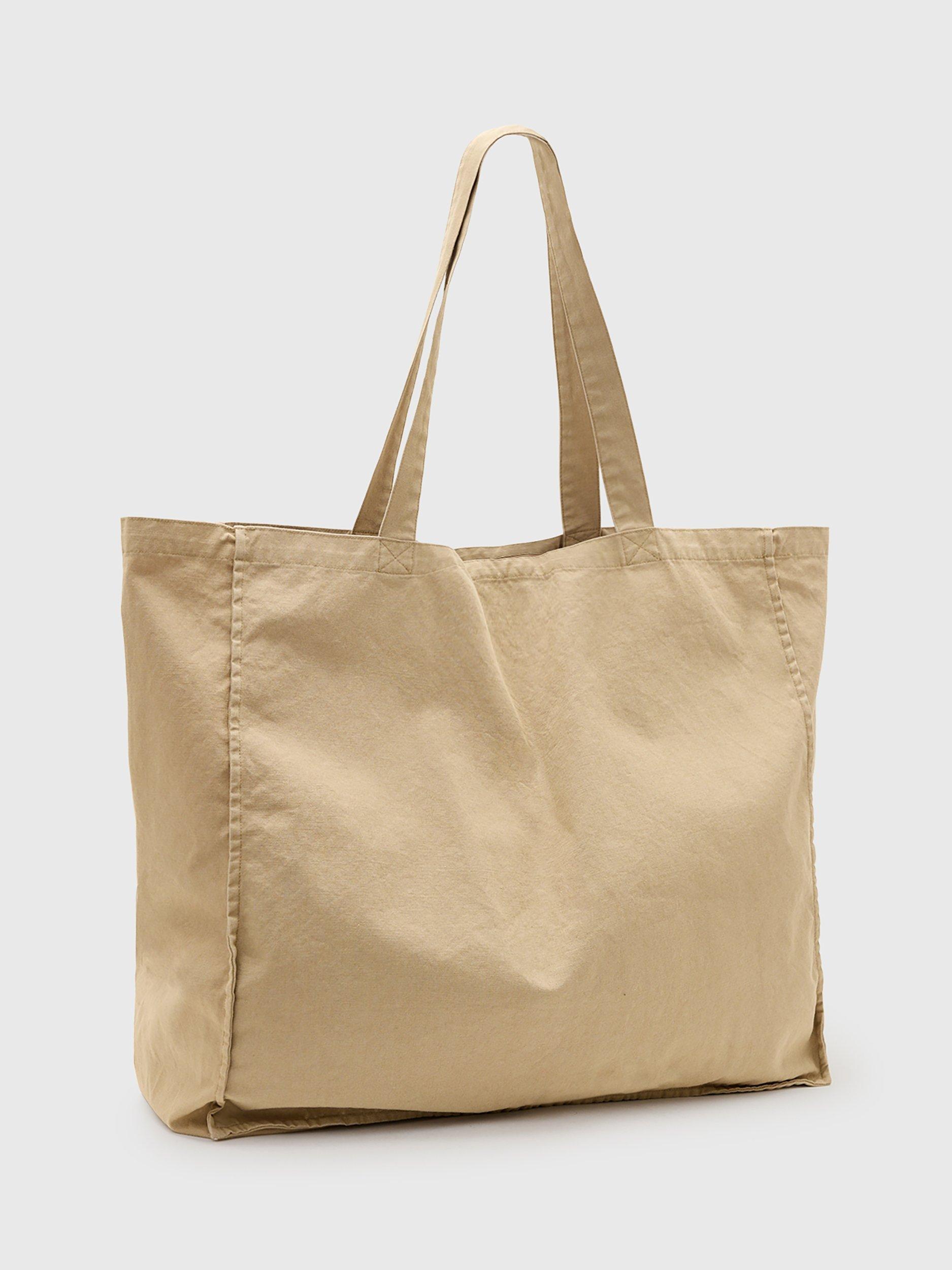 Product image 7 of 7, which shows AllSaints Large Biggy Tote Bag, Light Khaki
