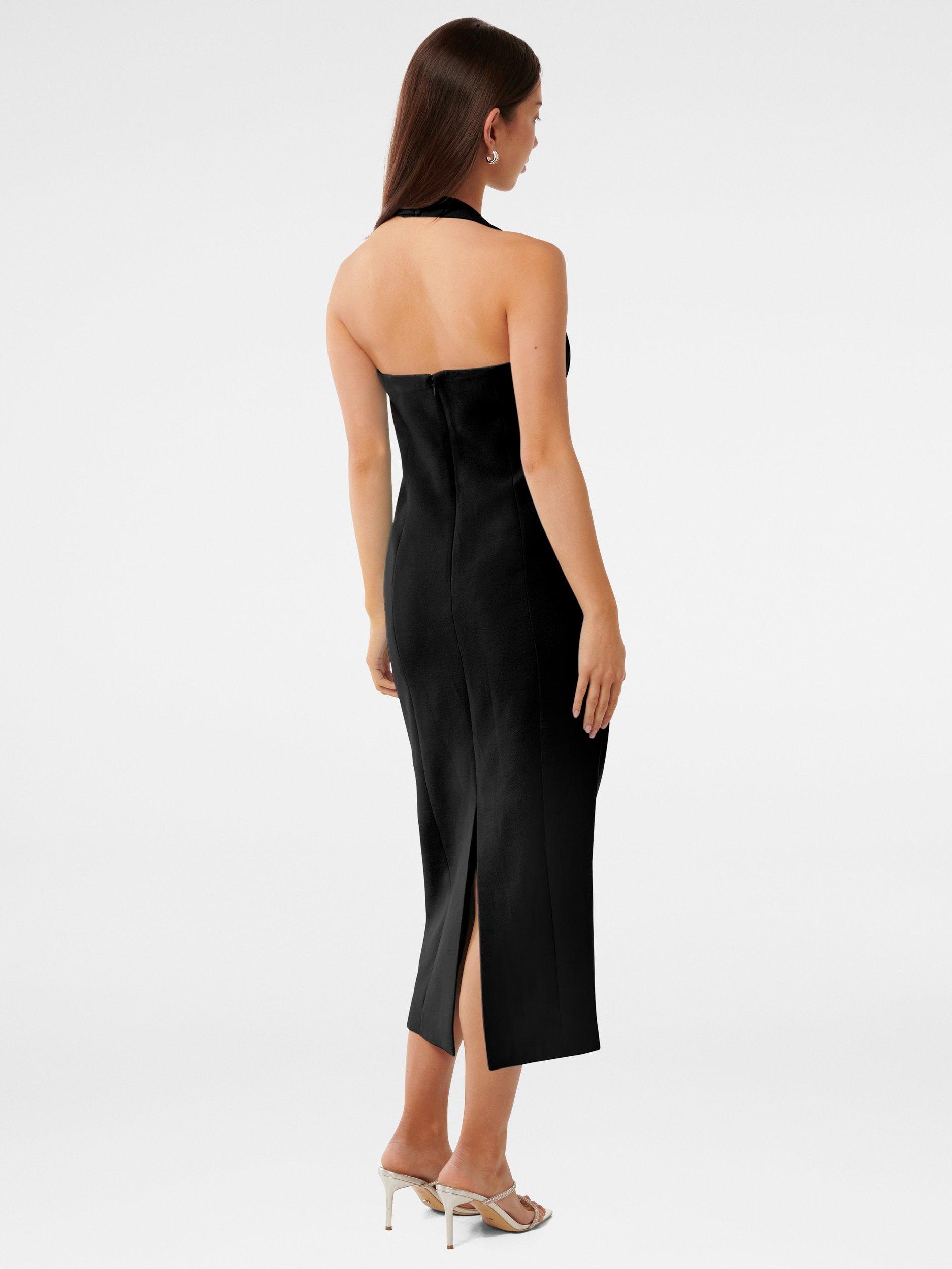 Product image 2 of 4, which shows Forever New Veronica Halterneck Bodycon Midi Dress, Black, 4