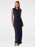 Forever New Ava Draped Satin Maxi Dress, Navy