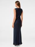 Forever New Ava Draped Satin Maxi Dress, Navy