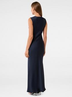 Forever New Ava Draped Satin Maxi Dress, Navy - view 2, Navy