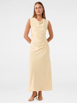 Forever New Ava Draped Satin Maxi Dress, Vanilla Custard