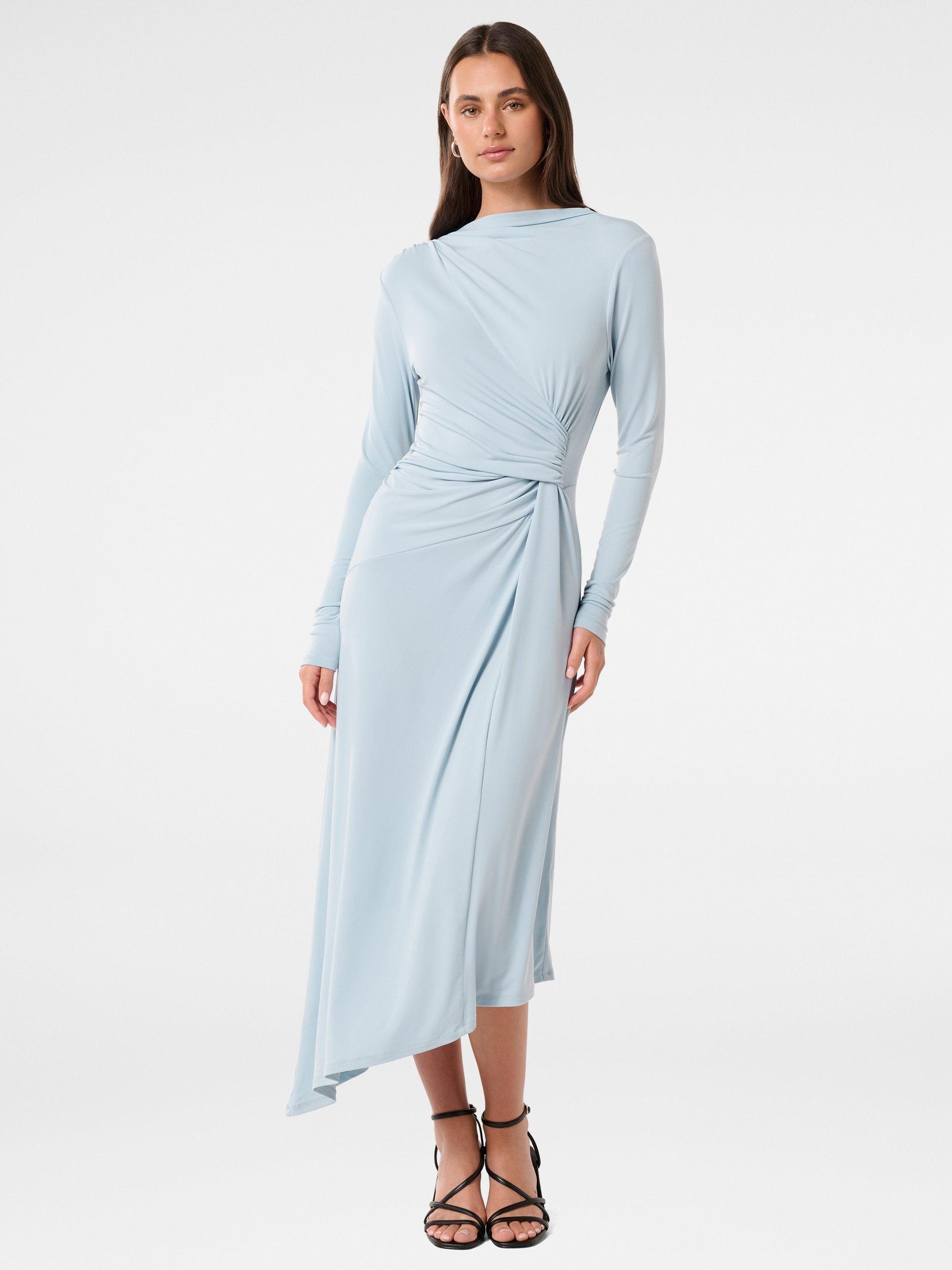 Product image 1 of 4, which shows Forever New Ava Twist Waist Midi Dress, Blue Fog, 4