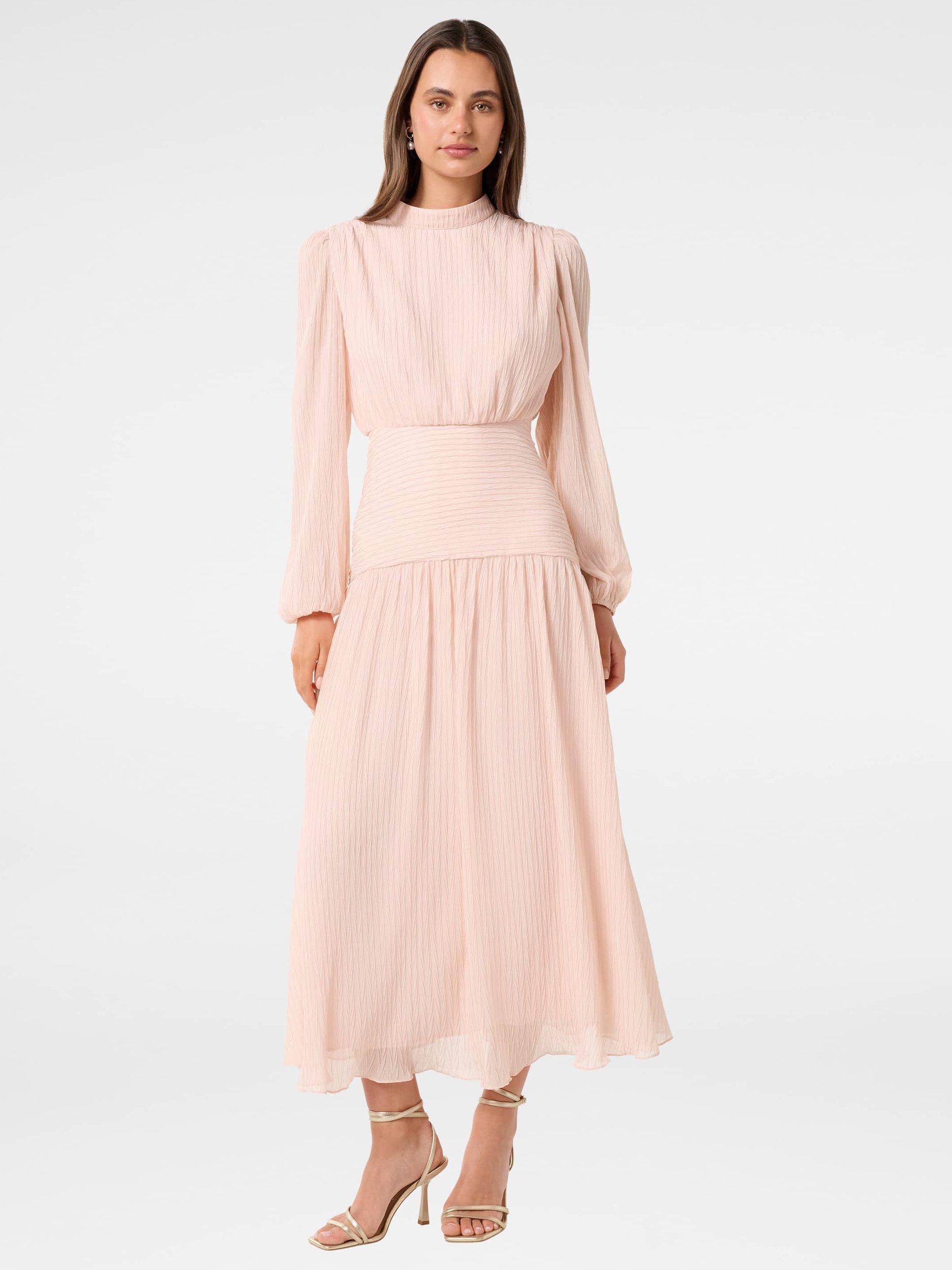 Product image 1 of 4, which shows Forever New Celine Shimmer Maxi Dress, Soft Pink, 4