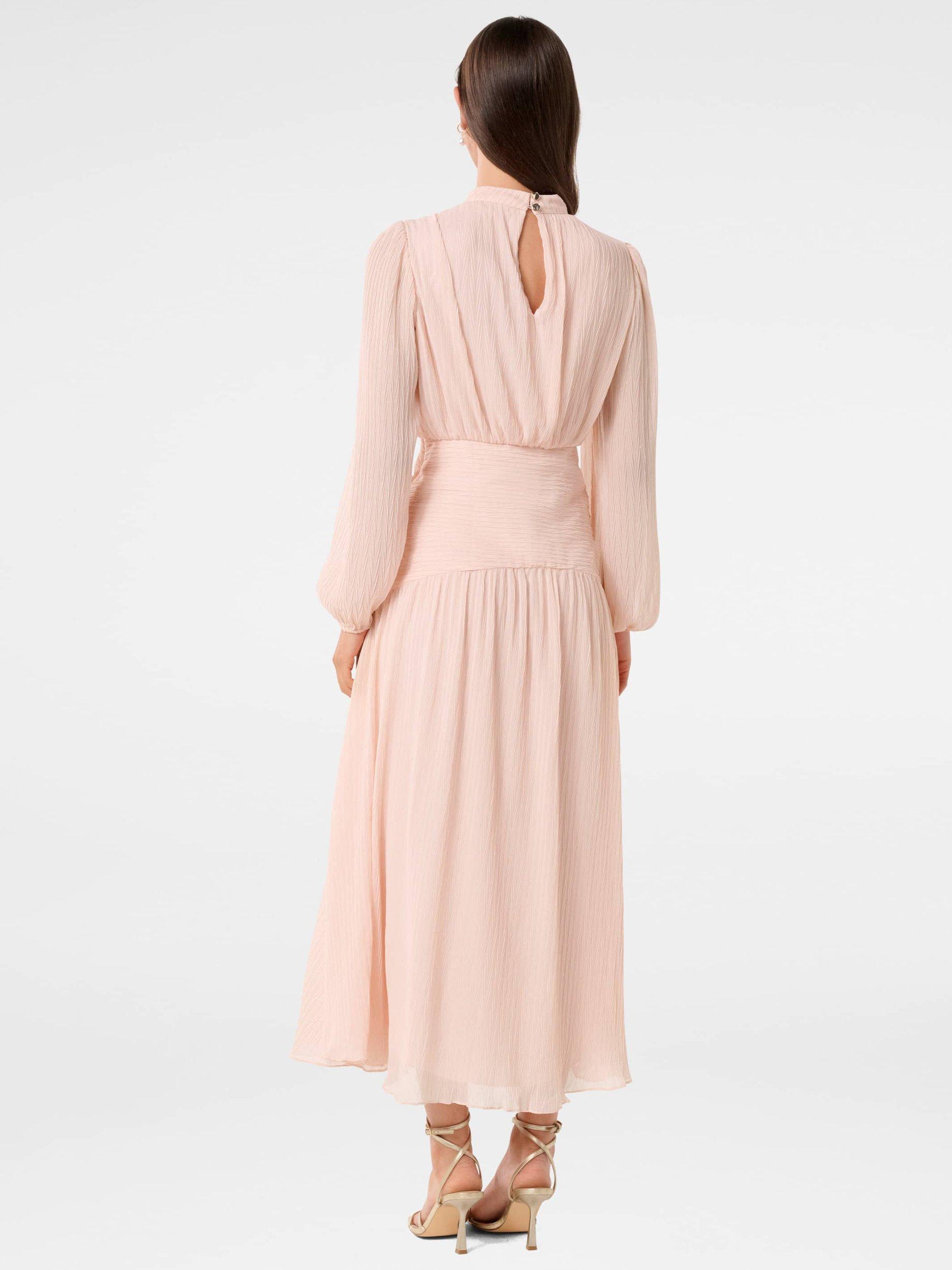 Product image 2 of 4, which shows Forever New Celine Shimmer Maxi Dress, Soft Pink, 4