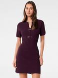Forever New Leena Trim Detail Mini Dress, Berry, Berry