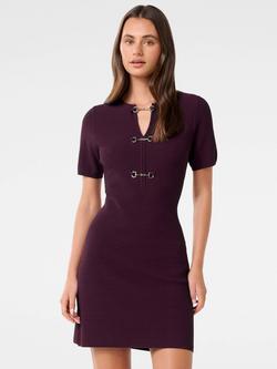 Forever New Leena Trim Detail Mini Dress, Berry, Berry