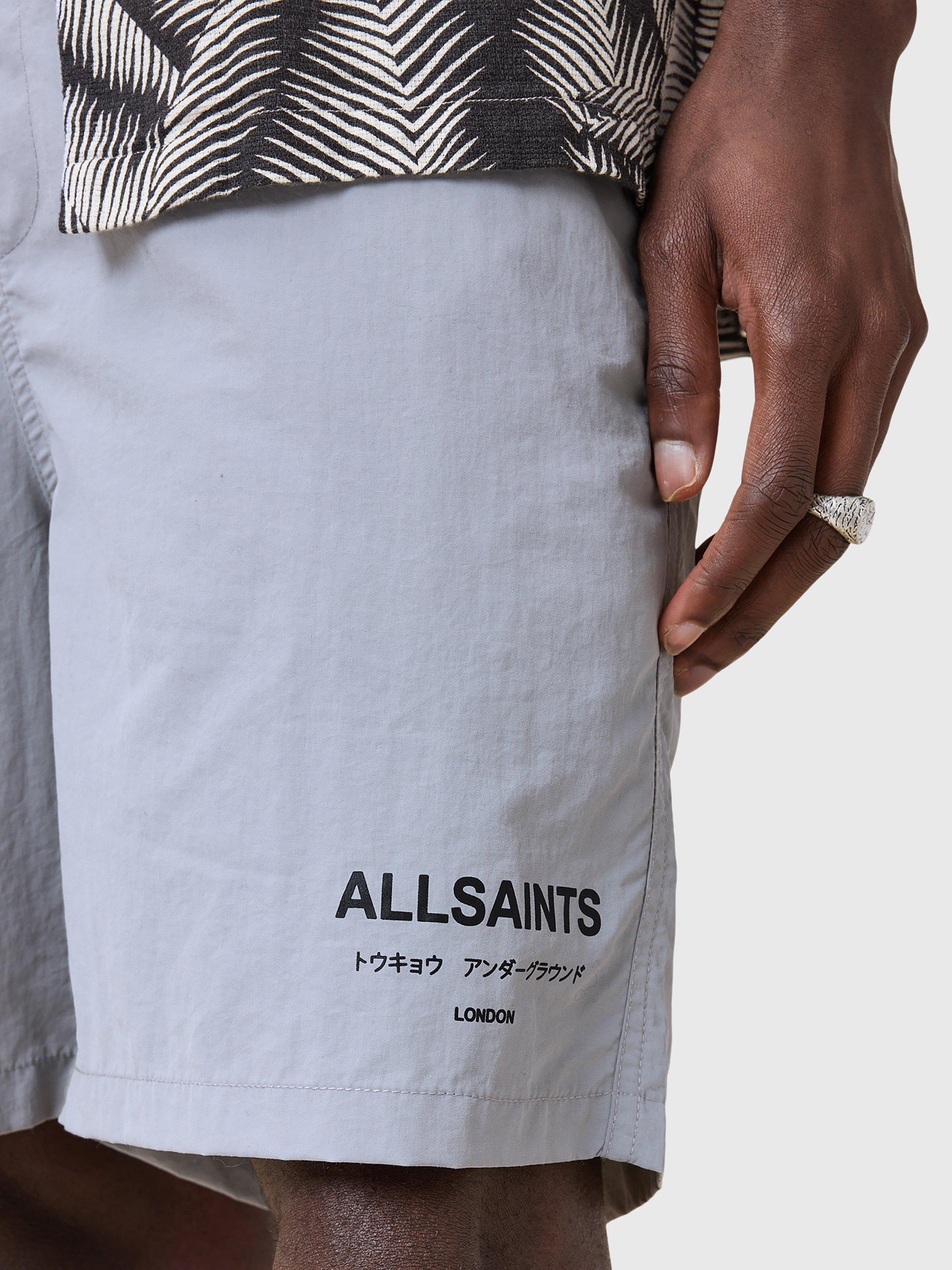 Product image 5 of 10, which shows AllSaints Underground Swim Shorts, Machine Grey, XS
