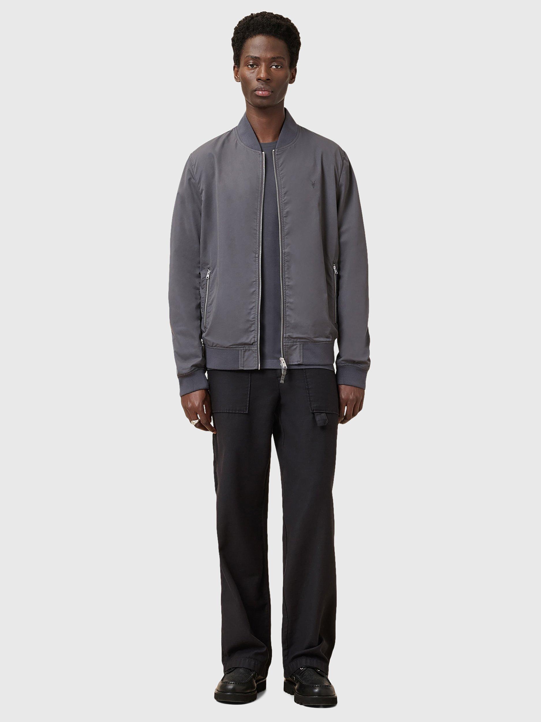 Product image 3 of 9, which shows AllSaints Bassett Bomber Jacket, Pillar Grey, L