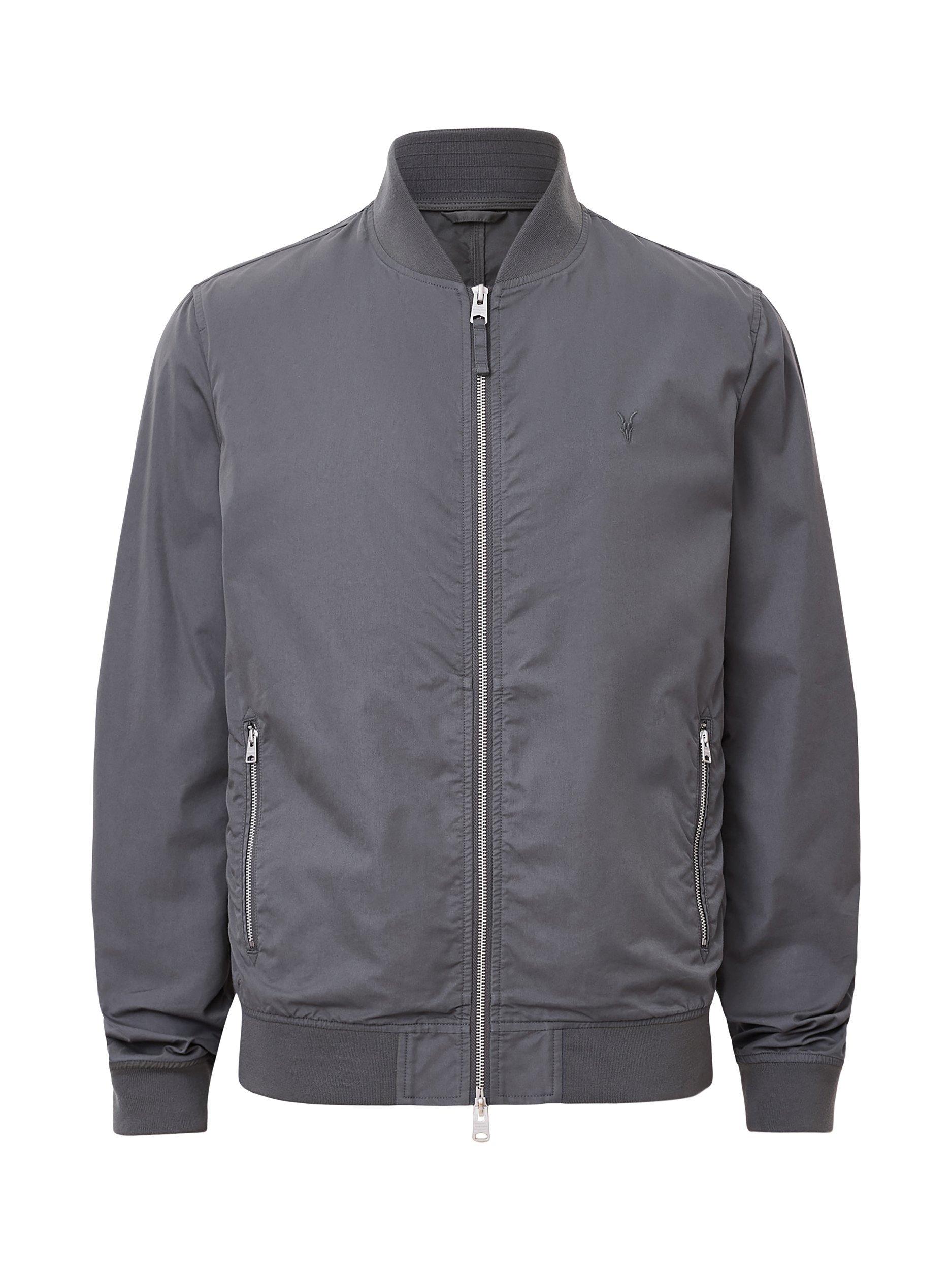 Product image 4 of 9, which shows AllSaints Bassett Bomber Jacket, Pillar Grey, L