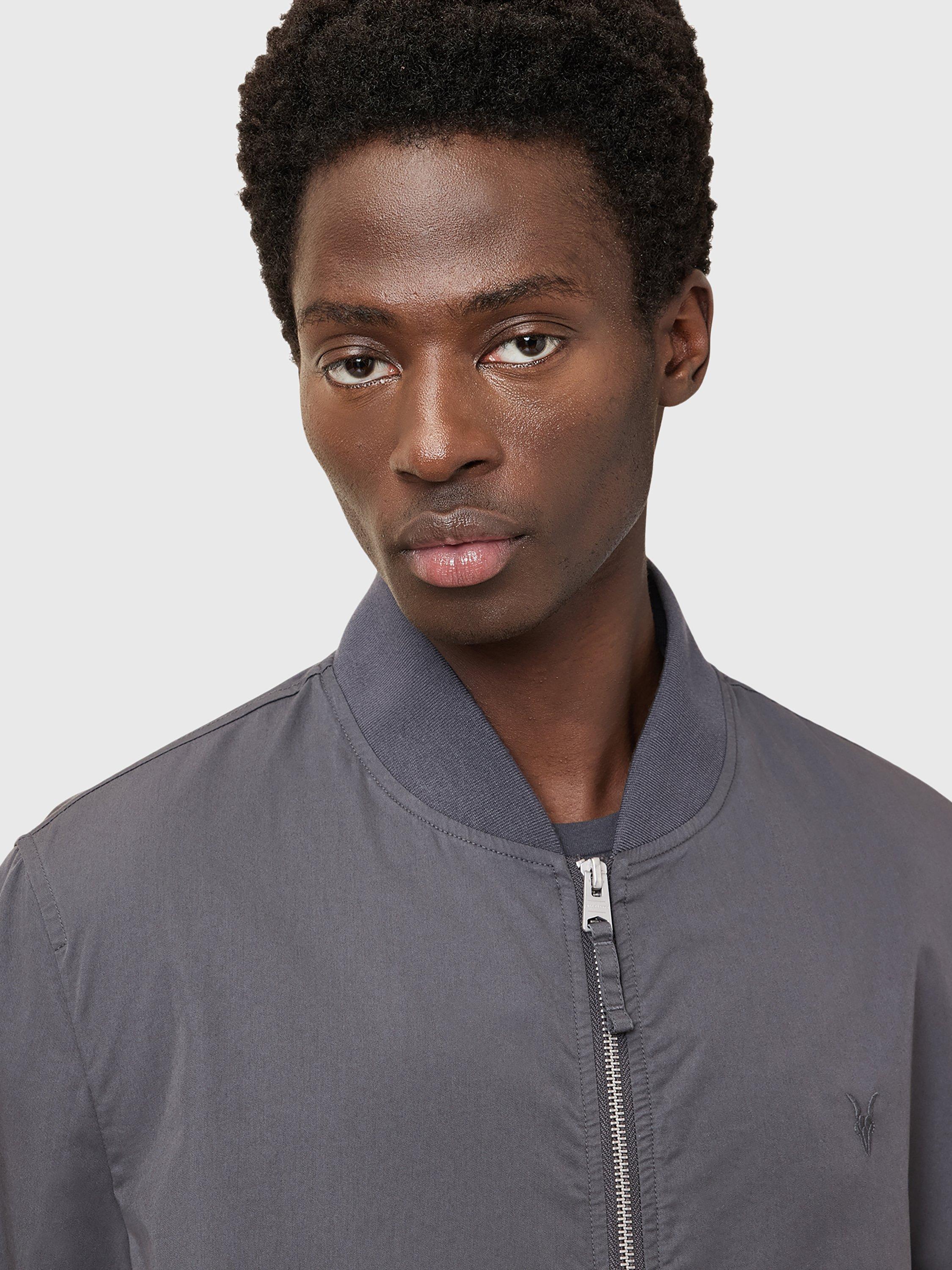 Product image 5 of 9, which shows AllSaints Bassett Bomber Jacket, Pillar Grey, L