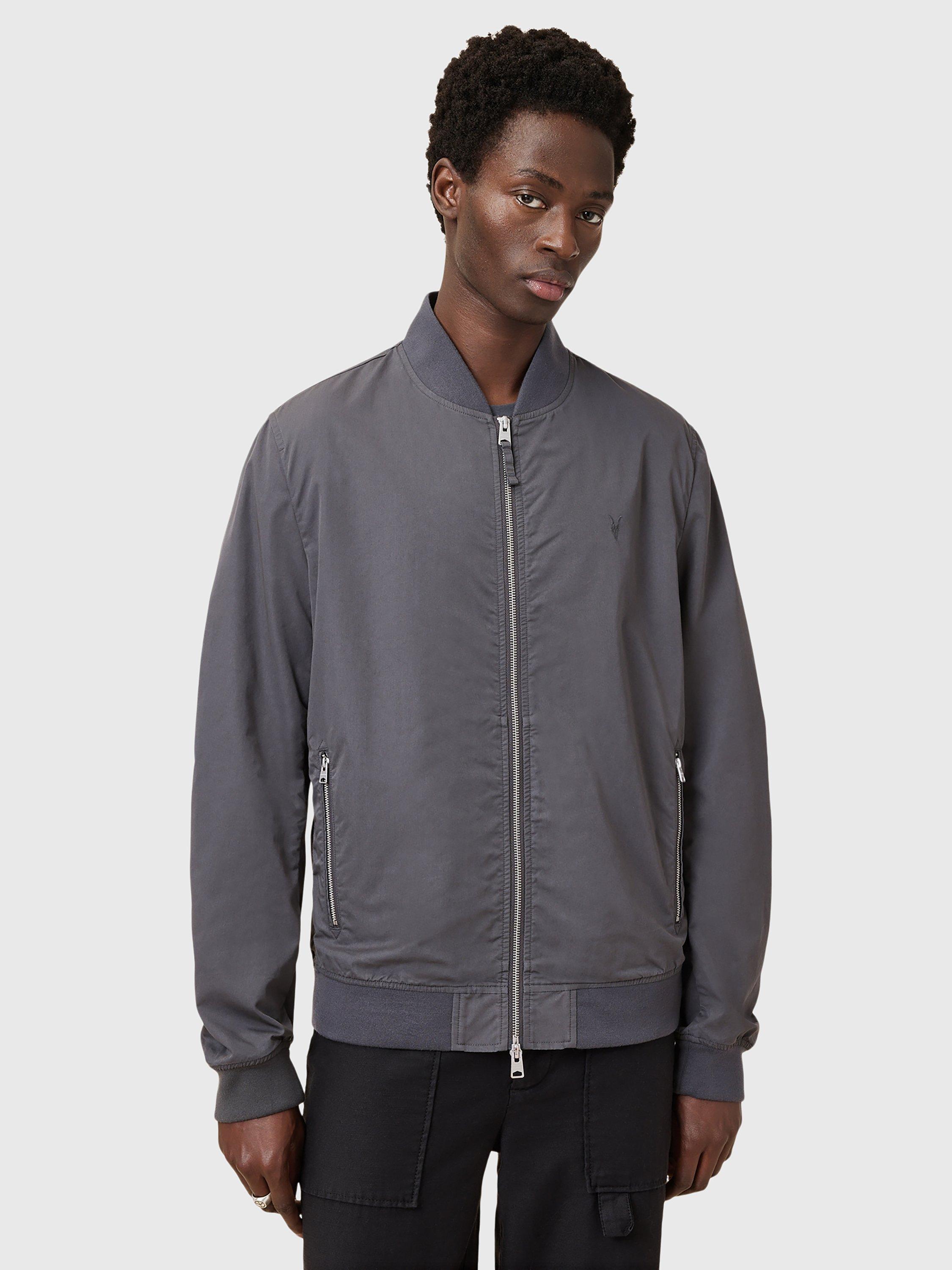 Product image 6 of 9, which shows AllSaints Bassett Bomber Jacket, Pillar Grey, L