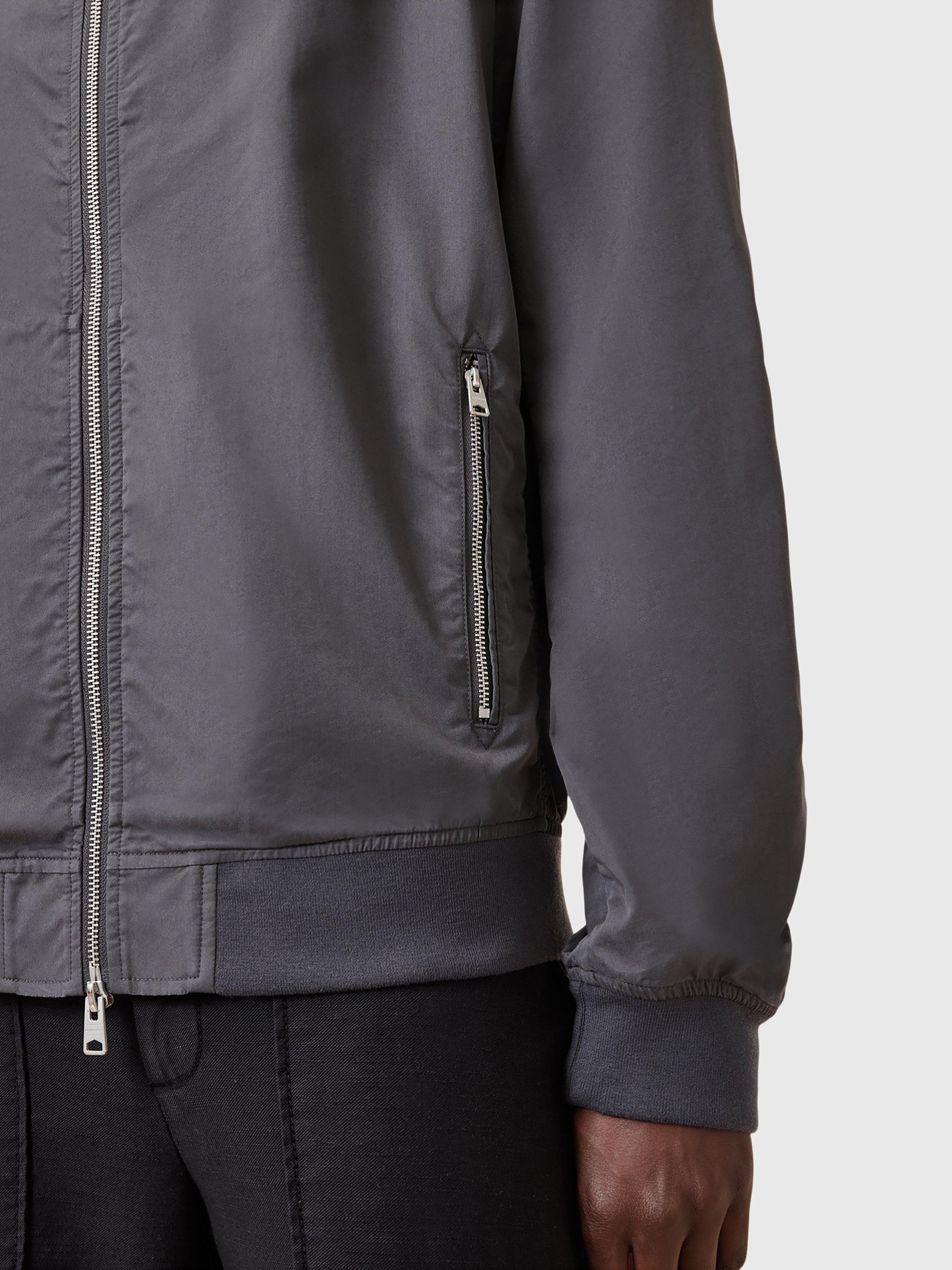 Product image 7 of 9, which shows AllSaints Bassett Bomber Jacket, Pillar Grey, L