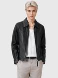 AllSaints Nellcot Zip-Through Leather Jacket, Black