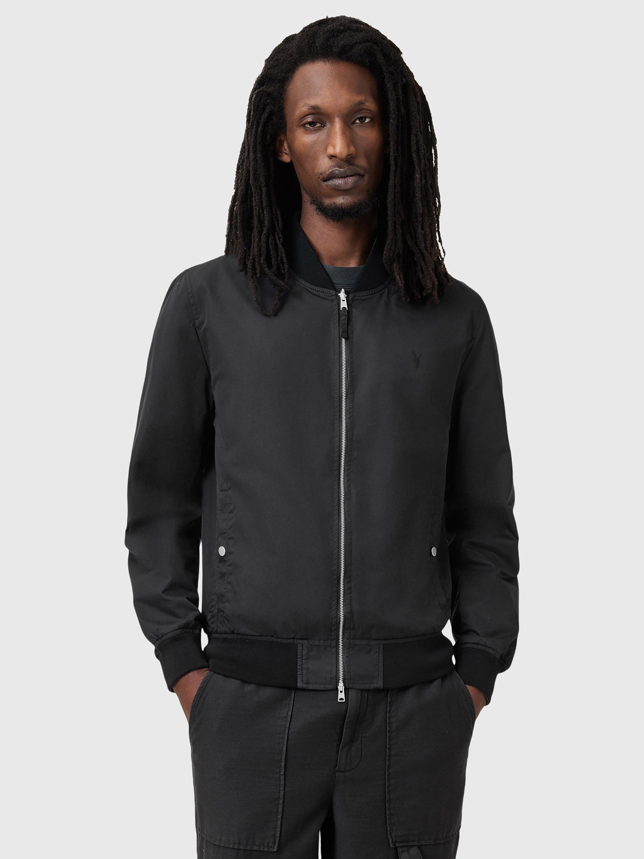 Product image 1 of 9, which shows AllSaints Bassett Reversible Bomber Jacket, Black, L