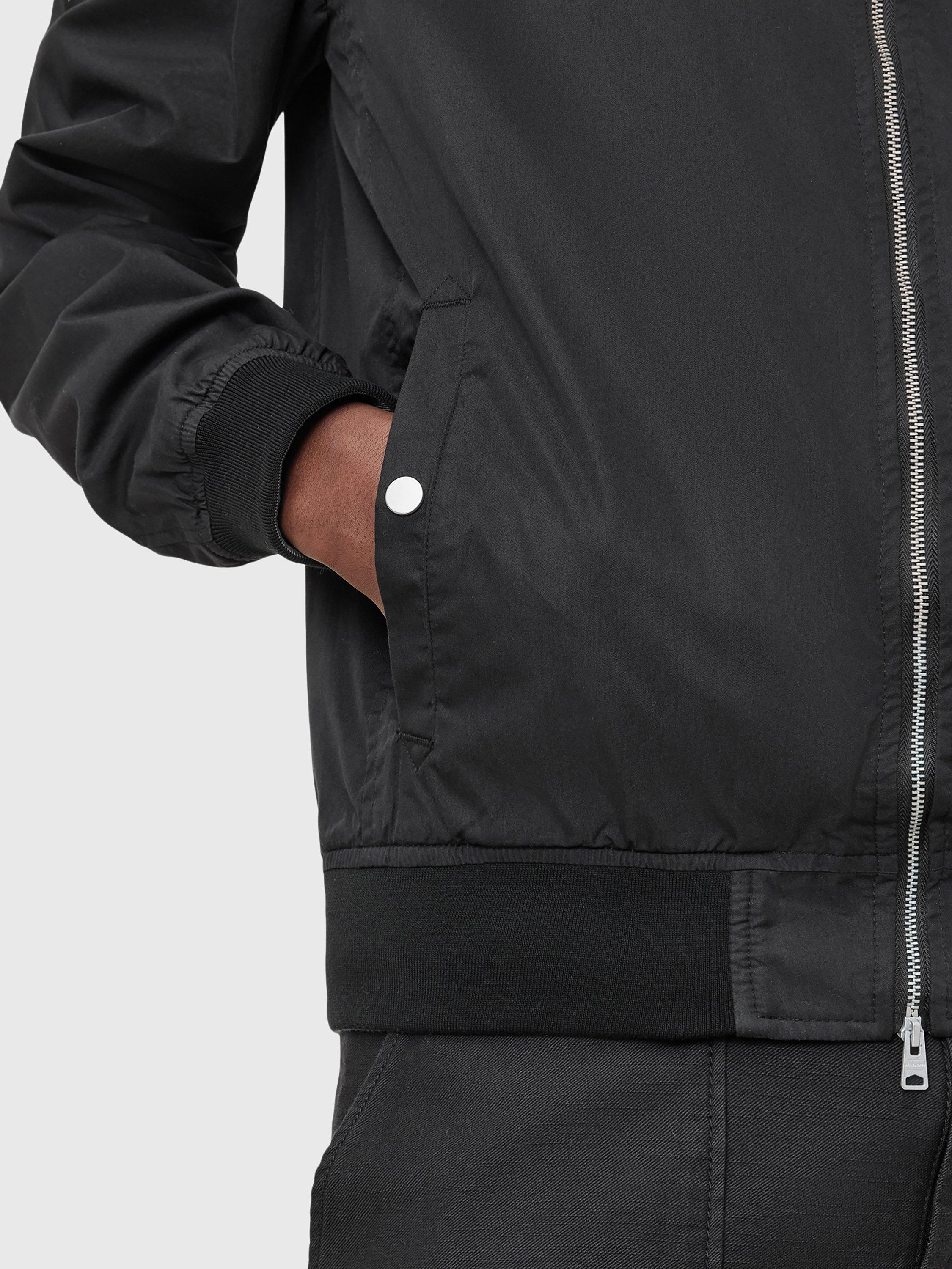 Product image 8 of 9, which shows AllSaints Bassett Reversible Bomber Jacket, Black, L
