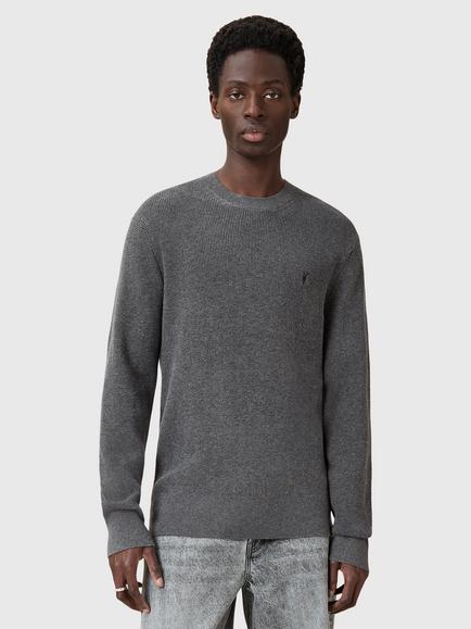 AllSaints Aspen Organic Cotton Rich Jumper, Monument Grey