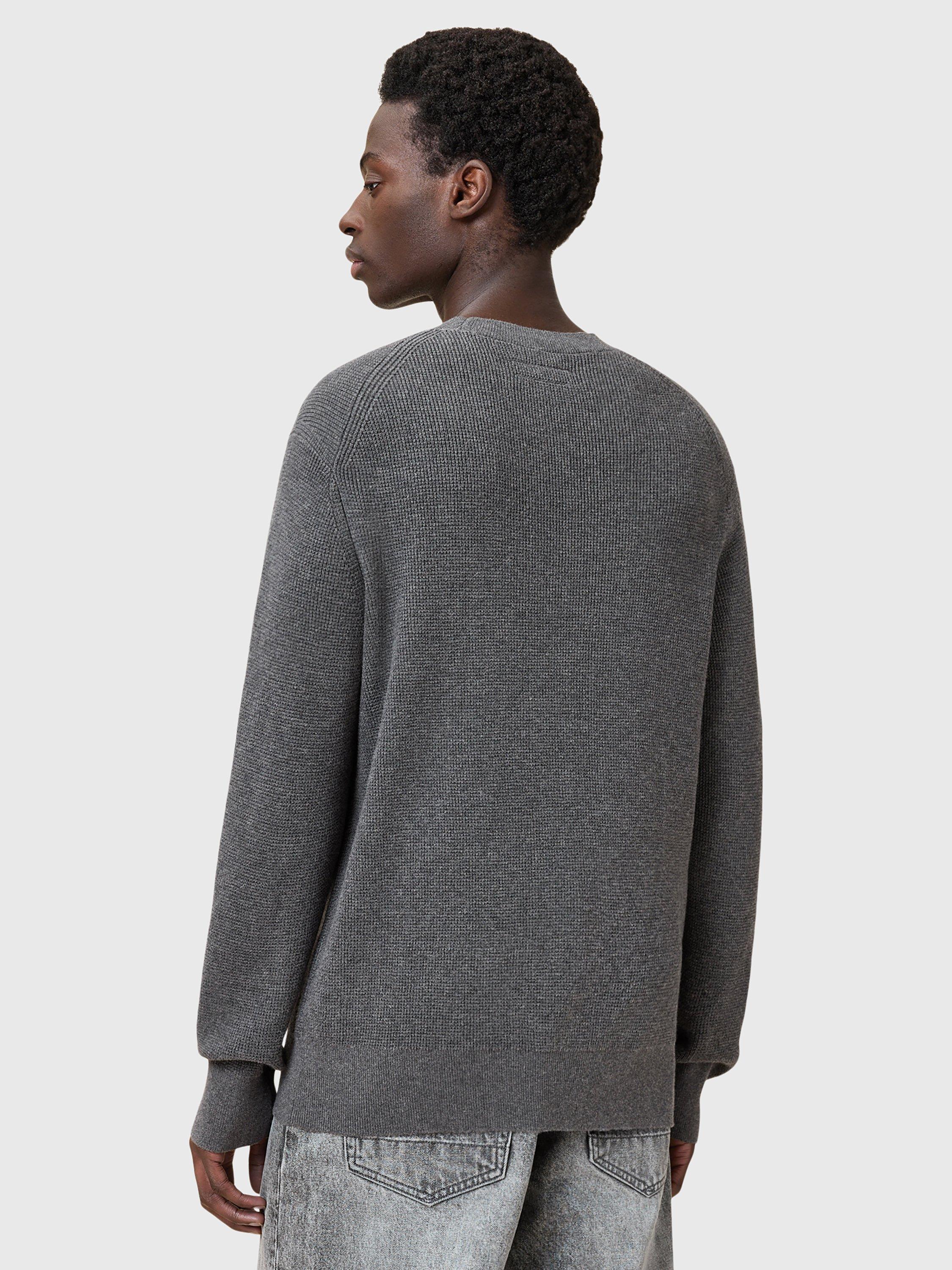 Product image 2 of 7, which shows AllSaints Aspen Organic Cotton Rich Jumper, Monument Grey, XS